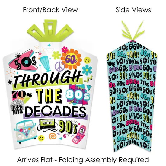 Big Dot of Happiness Through the Decades - Table Decorations - 50s, 60s, 70s, 80s, and 90s Party Fold and Flare Centerpieces - 10 Count {4}