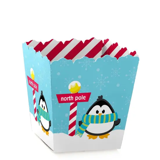 Big Dot of Happiness Holly Jolly Penguin - Party Mini Favor Boxes - Holiday and Christmas Party Treat Candy Boxes - Set of 12 {1}