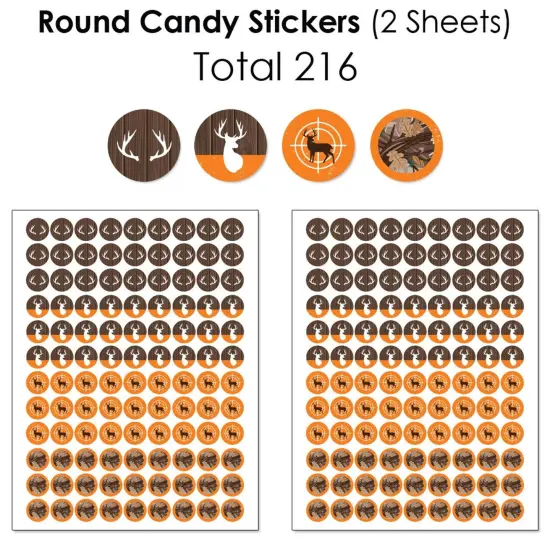 Big Dot of Happiness Gone Hunting - Deer Hunting Camo Baby Shower or Birthday Party Candy Favor Sticker Kit - 304 Pieces {6}
