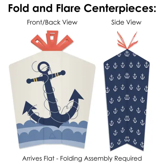 Big Dot of Happiness Ahoy - Nautical - Baby Shower or Birthday Party Decor and Confetti - Terrific Table Centerpiece Kit - Set of 30 {6}