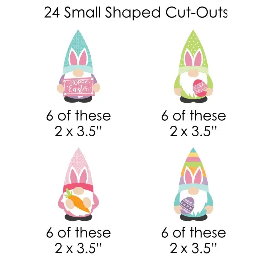 Big Dot of Happiness Easter Gnomes - Spring Bunny Party DIY Decorations - Clothespin Garland Banner - 44 Pieces {7}