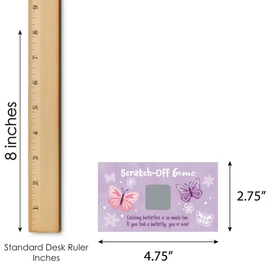 Big Dot of Happiness Beautiful Butterfly - Floral Baby Shower or Birthday Party Game Scratch Off Cards - 22 Count {7}