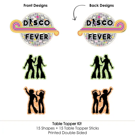 Big Dot of Happiness 70's Disco - 1970s Disco Fever Party Centerpiece Sticks - Table Toppers - Set of 15 {6}