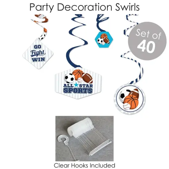 Big Dot of Happiness Go, Fight, Win - Sports - Baby Shower or Birthday Party Supplies - Banner Decoration Kit - Fundle Bundle {6}