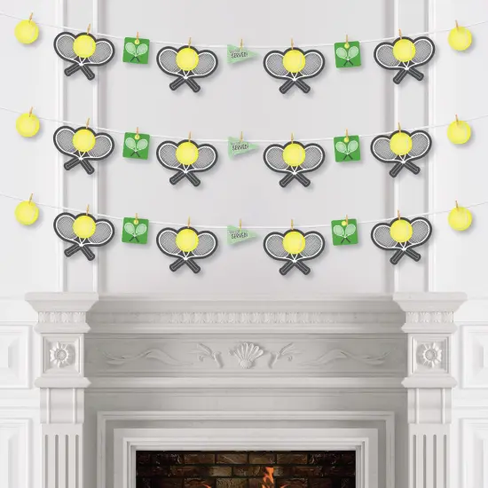 Big Dot of Happiness You Got Served - Tennis - Baby Shower or Tennis Ball Birthday Party DIY Decorations - Clothespin Garland Banner - 44 Pieces {5}