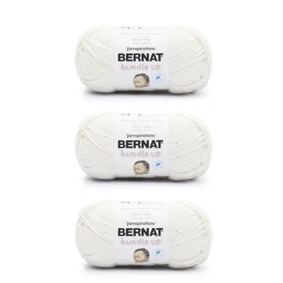 Bernat Bundle Up Marshmallow Yarn - 3 Pack of 141g/5oz - Polyester - 4 Medium (Worsted) - 267 Yards - Knitting/Crochet {1}