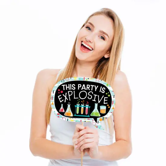 Big Dot of Happiness Funny Scientist Lab - Baby Shower or Birthday Party Photo Booth Props Kit - 10 Piece {3}