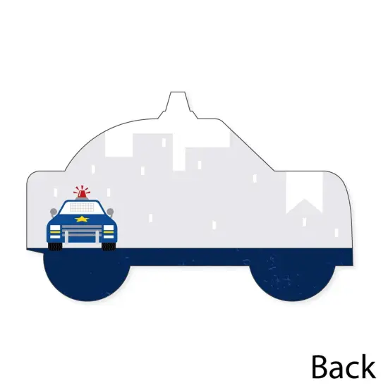 Big Dot of Happiness Calling All Units - Police - Shaped Thank You Cards - Cop Birthday Party or Baby Shower Thank You Cards with Envelopes -Set of 12 {6}