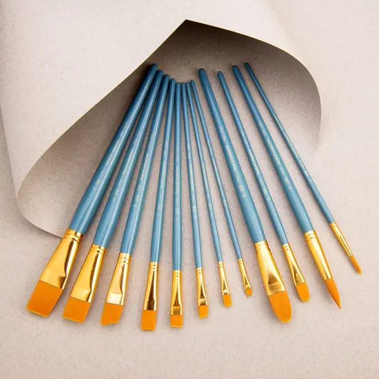 Royal & Langnickel(R) Gold Taklon Flat Value Pack Brush Set-12/Pkg {3}