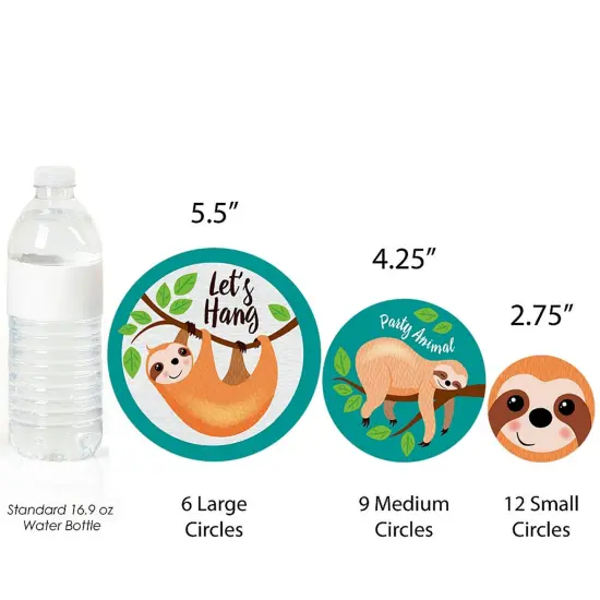 Big Dot of Happiness Let's Hang - Sloth - Baby Shower or Birthday Party Giant Circle Confetti - Party Decorations - Large Confetti 27 Count {4}