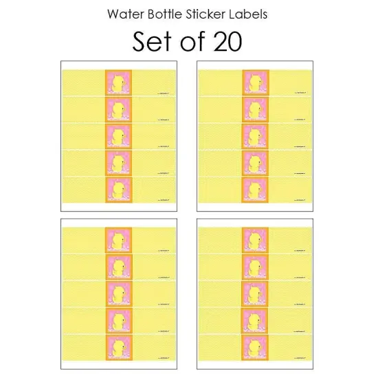 Big Dot of Happiness Pink Ducky Duck - Baby Shower or Birthday Party Water Bottle Sticker Labels - Set of 20 {4}