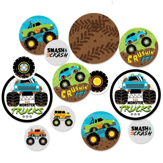 Big Dot of Happiness Smash and Crash - Monster Truck - Boy Birthday Party Giant Circle Confetti - Party Decorations - Large Confetti 27 Count {1}