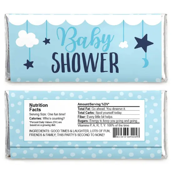 Big Dot of Happiness It's a Boy - Candy Bar Wrapper Blue Baby Shower Favors - Set of 24 {3}