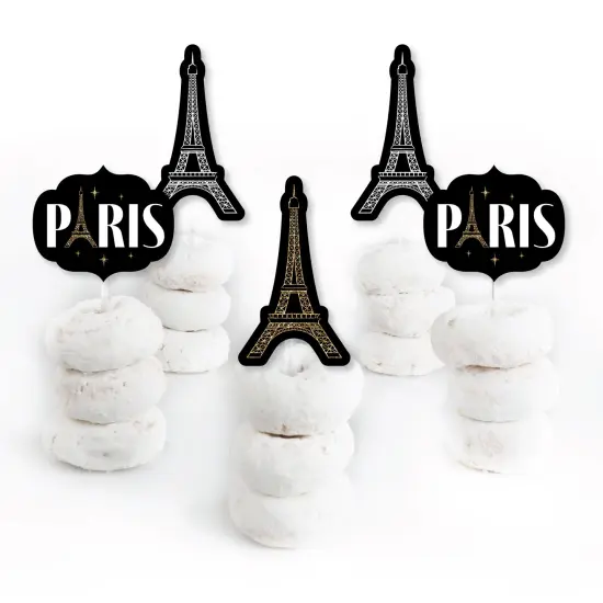 Big Dot of Happiness Stars over Paris - Dessert Cupcake Toppers - Parisian Themed Party Clear Treat Picks - Set of 24 {3}