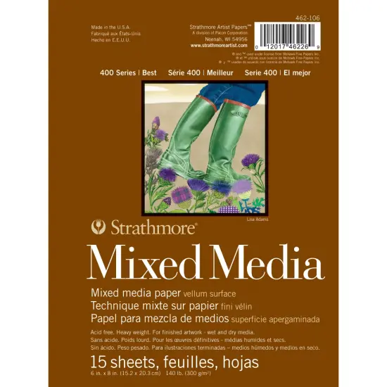 Strathmore Mixed Media Vellum Paper Pad 6"X8"-15 Sheets {1}