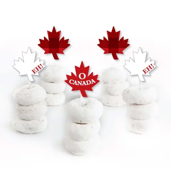 Big Dot of Happiness Canada Day - Dessert Cupcake Toppers - Canadian Party Clear Treat Picks - Set of 24 {3}
