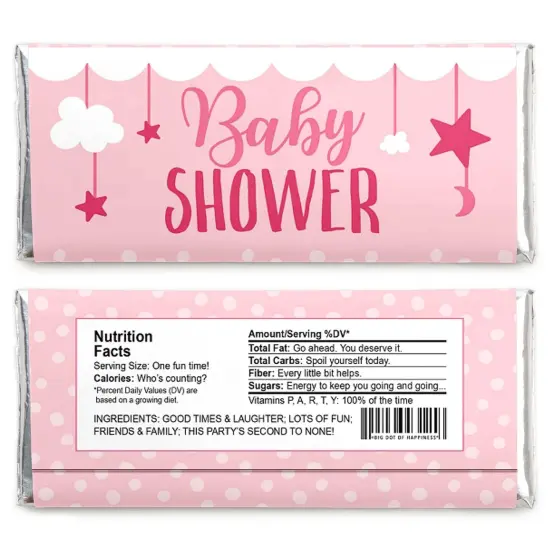 Big Dot of Happiness It's a Girl - Candy Bar Wrapper Pink Baby Shower Favors - Set of 24 {3}