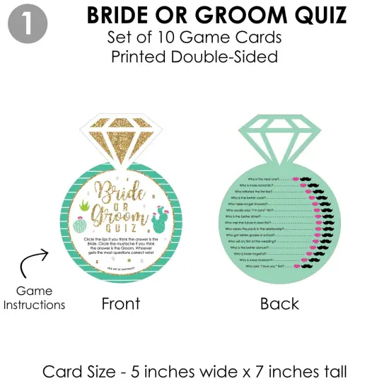 Big Dot of Happiness Final Fiesta - 4 Bridal Shower Games - 10 Cards Each - Gamerific Bundle {6}