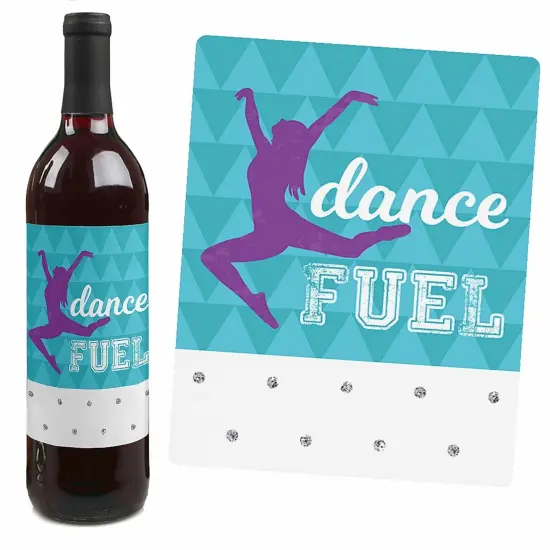 Big Dot of Happiness Must Dance to the Beat - Dance Decorations for Women and Men - Dance Party Wine Bottle Label Stickers - Set of 4 {7}