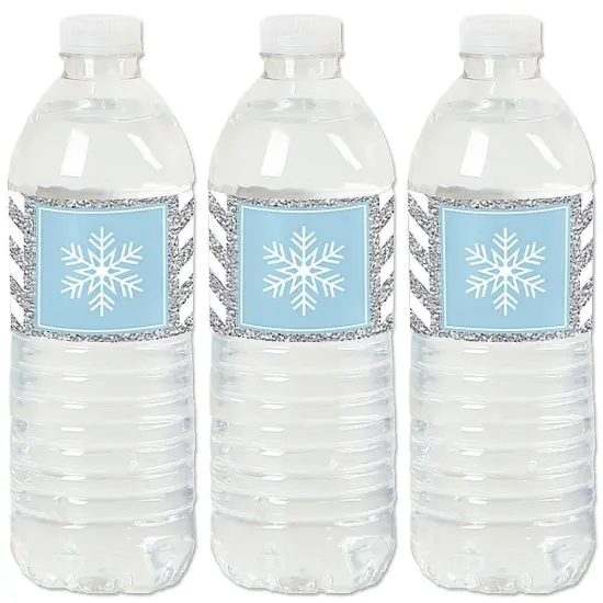 Big Dot of Happiness Winter Wonderland - Snowflake Holiday Party and Winter Wedding Water Bottle Sticker Labels - Set of 20 {1}
