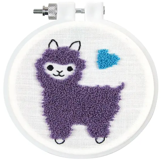 Design Works Punch Needle Kit 3.5" Round-Llama {3}