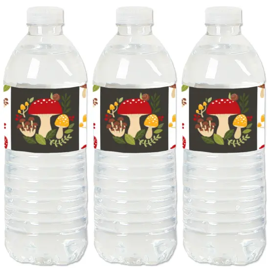 Big Dot of Happiness Wild Mushrooms - Red Toadstool Party Water Bottle Sticker Labels - Set of 20 {1}