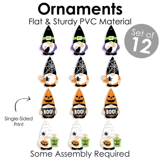 Big Dot of Happiness Halloween Gnomes - Spooky Fall Decorations - Tree Ornaments - Set of 12 {6}