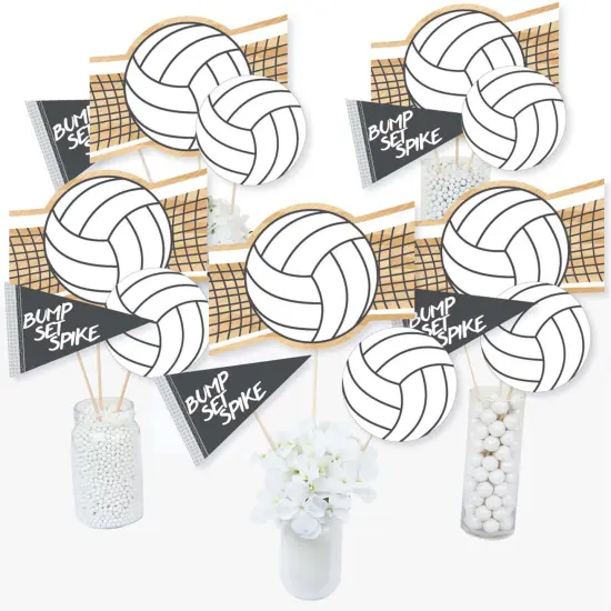 Big Dot of Happiness Bump, Set, Spike - Volleyball - Baby Shower or Birthday Party Centerpiece Sticks - Table Toppers - Set of 15 {3}