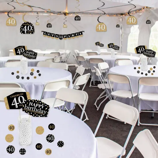 Big Dot of Happiness Adult 40th Birthday - Gold - Birthday Party Supplies Decoration Kit - Decor Galore Party Pack - 51 Pieces {4}