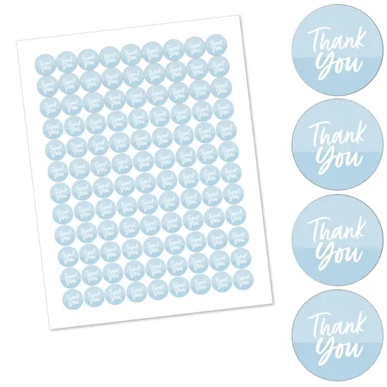 Big Dot of Happiness Dusty Blue Elegantly Simple - Guest Party Favors Round Candy Sticker Favors - Labels Fits Chocolate Candy (1 sheet of 108) {3}
