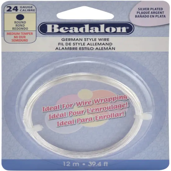 Beadalon German Style Wire-Silver Round - 24 Gauge, 37.4' {1}
