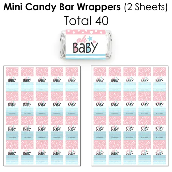 Big Dot of Happiness Baby Gender Reveal - Team Boy or Girl Party Candy Favor Sticker Kit - 304 Pieces {4}