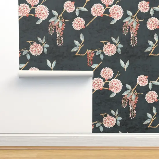 Peel & Stick Wallpaper 2FT Wide Floral Garden Flower Leaf Bloom Nature Cottagecore Botanical Spring Summer Custom Removable Wallpaper by Spoonflower {2}