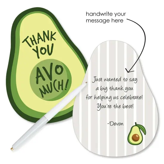 Big Dot of Happiness Hello Avocado - Shaped Thank You Cards - Fiesta Party Thank You Note Cards with Envelopes - Set of 12 {3}
