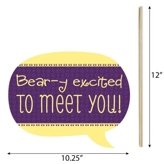Big Dot of Happiness Funny Baby Girl Teddy Bear - Baby Shower Photo Booth Props Kit - 10 Piece {6}