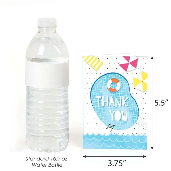 Big Dot of Happiness Make a Splash - Pool Party - Summer Swimming Party or Birthday Party Thank You Cards (8 Count) {4}