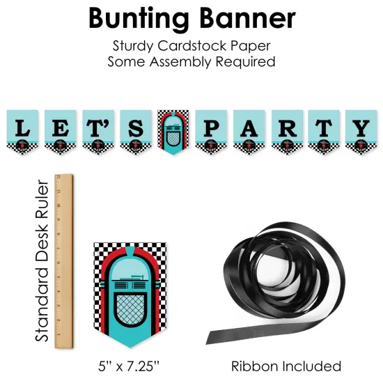 Big Dot of Happiness 50&rsquo;s Sock Hop - 1950s Rock N Roll Party Supplies Decoration Kit - Decor Galore Party Pack - 51 Pieces {7}