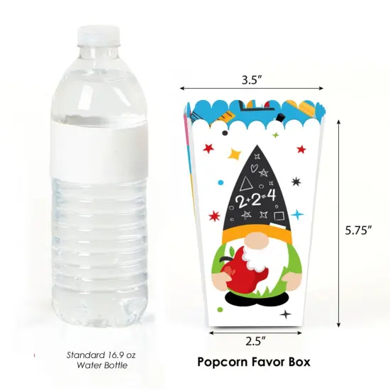 Big Dot of Happiness School Gnomes - Teacher and Classroom Decorations Favor Popcorn Treat Boxes - Set of 12 {3}