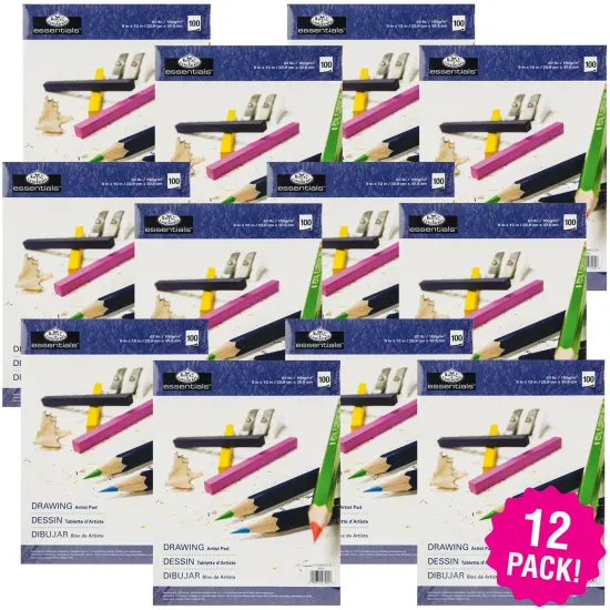 Multipack of 12 - essentials(TM) Drawing Artist Paper Pad 9"X12"-100 Sheets {1}