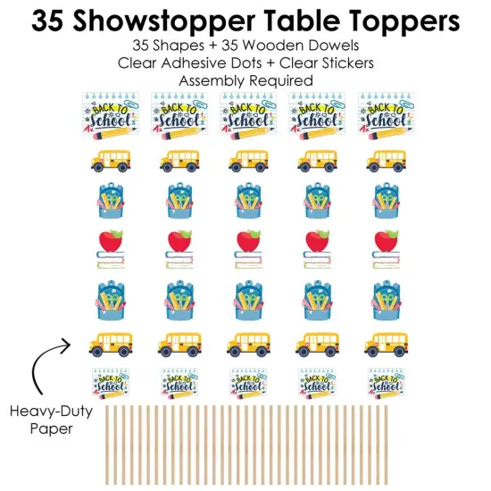 Big Dot of Happiness Back to School - First Day of School Classroom Decorations Centerpiece Sticks - Showstopper Table Toppers - 35 Pieces {7}