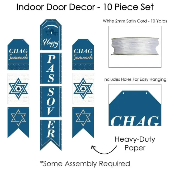 Big Dot of Happiness Happy Passover - Hanging Vertical Paper Door Banners - Pesach Party Wall Decoration Kit - Indoor Door Decor {6}