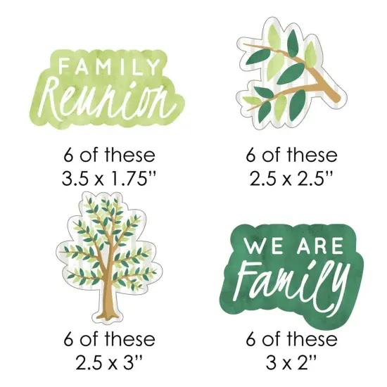 Big Dot of Happiness Family Tree Reunion - Shaped Family Gathering Party Cut-Outs - 24 Count {4}