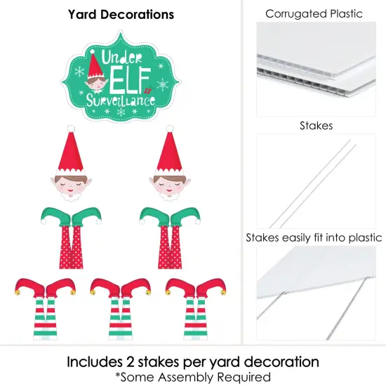 Big Dot of Happiness Elf Squad - Yard Sign and Outdoor Lawn Decorations - Kids Elf Christmas and Birthday Party Yard Signs - Set of 8 {6}