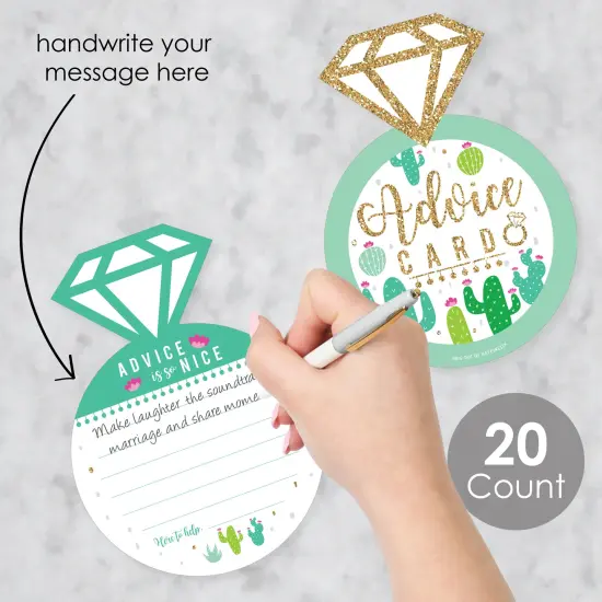 Big Dot of Happiness Final Fiesta - Ring Wish Card Last Fiesta Bachelorette Party Activities - Shaped Advice Cards Game - Set of 20 {3}