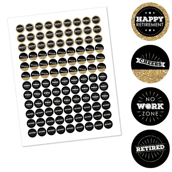 Big Dot of Happiness Happy Retirement - Retirement Party Round Candy Sticker Favors - Labels Fits Chocolate Candy (1 sheet of 108) {3}