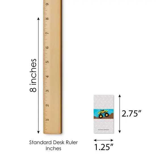 Big Dot of Happiness Smash and Crash - Monster Truck - Mini Candy Bar Wrapper Stickers - Boy Birthday Party Small Favors - 40 Count {6}