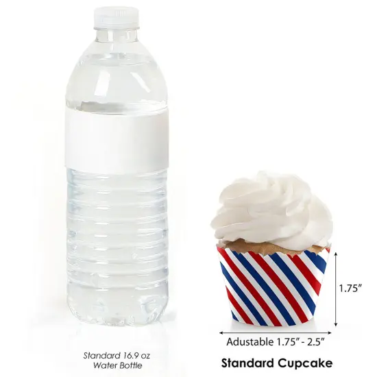 Big Dot of Happiness Red, White and Blue - Memorial Day and 4th of July Party Decorations - Patriotic USA Party Cupcake Wrappers - Set of 12 {4}