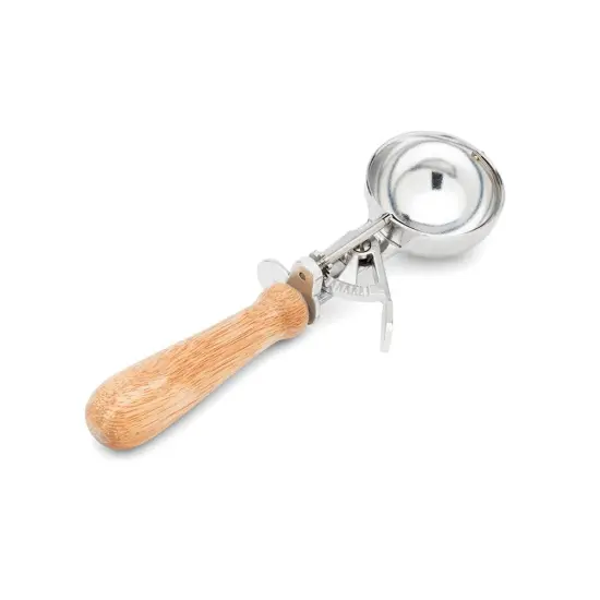 Fox Run 8664 Classic Easy Release Lever Ice Cream Scoop Aluminum and Beechwood {3}