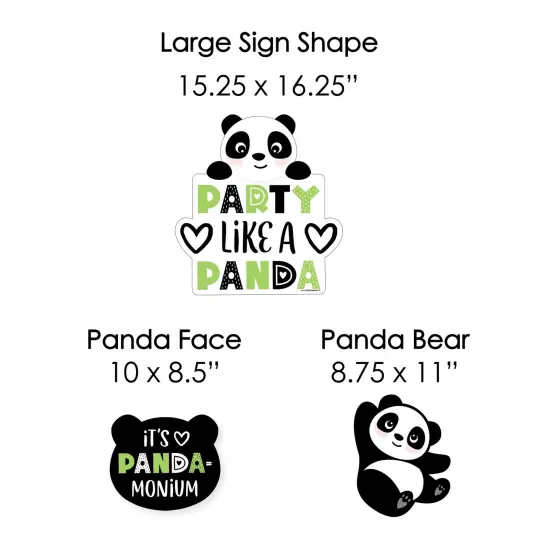 Big Dot of Happiness Party Like a Panda Bear - Yard Sign & Outdoor Lawn Decorations - Baby Shower or Birthday Party Yard Signs - Set of 8 {7}