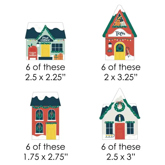 Big Dot of Happiness Christmas Village - DIY Shaped Holiday Winter Houses Cut-Outs - 24 Count {3}